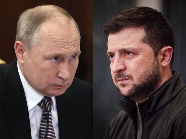 ロシアのプーチン大統領（左）とウクライナのゼレンスキー大統領