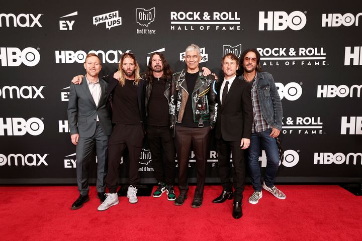 Foo Fighters pictured at the Rock & Roll Hall Of Fame Induction ceremony last year