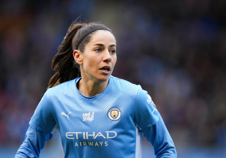 Vicky Losada durante un partido con el Manchester City.