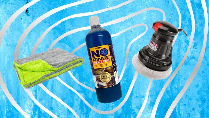 An Autofiber car drying towel,Optimum no-rinse wash and a compact palm polisher.