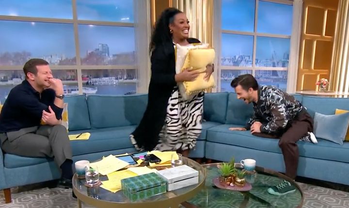 Alison Hammond got up close and personal with guest Jonathan Bailey