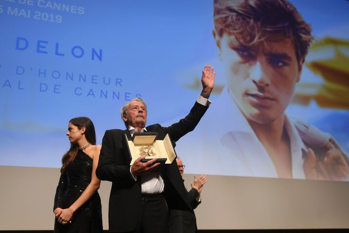 19 Μαΐου 2019 ο Αλέν Ντελόν κατά την τιμητική του βράβευση στο 72 διεθνές φεστιβάλ κινηματογράφου στις Κάννες. 