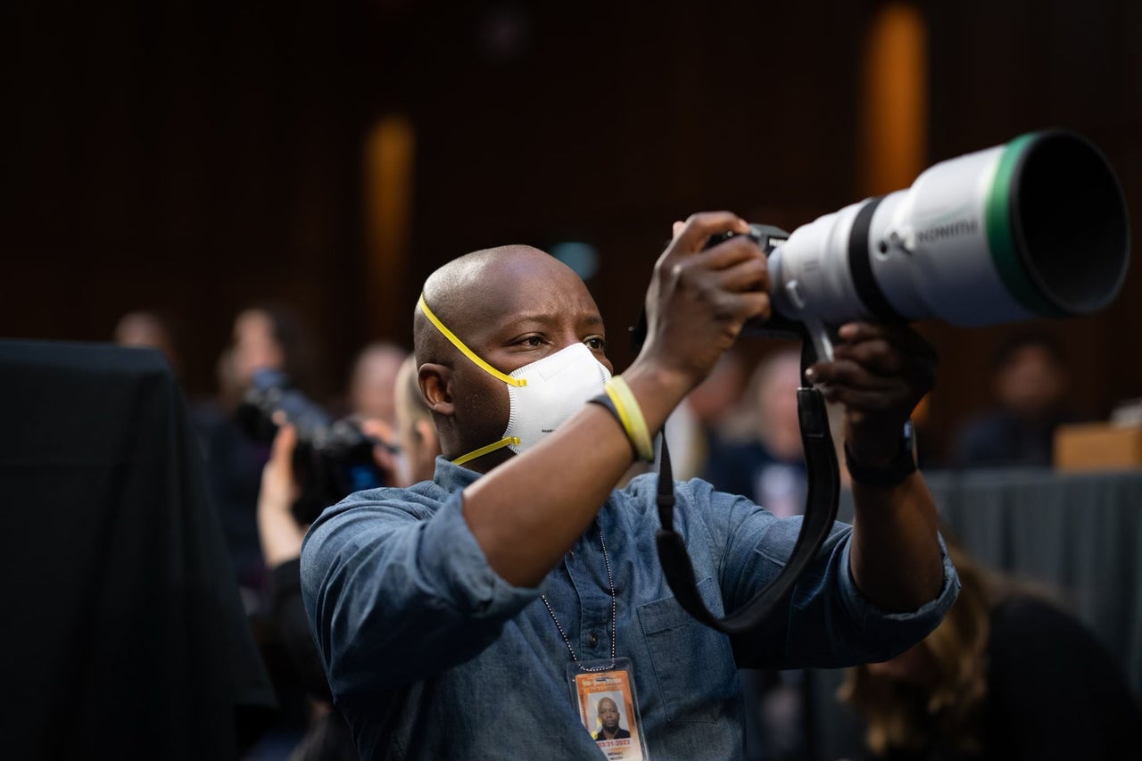 Michael McCoy photographs Ketanji Brown Jackson's confirmation hearing.