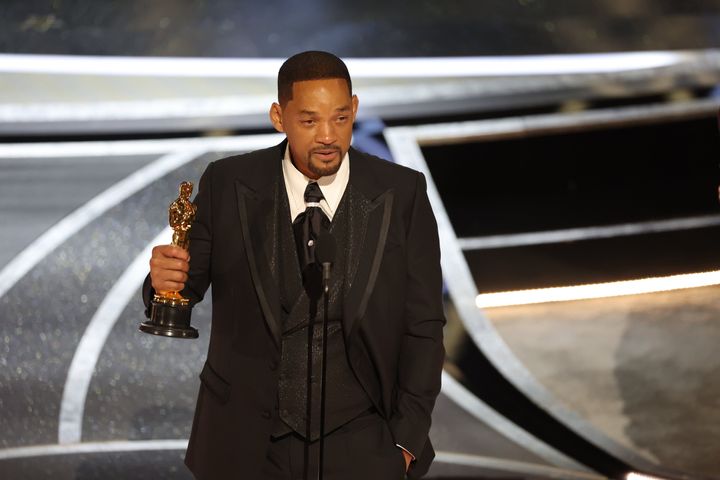 Will Smith on stage at the Oscars last week