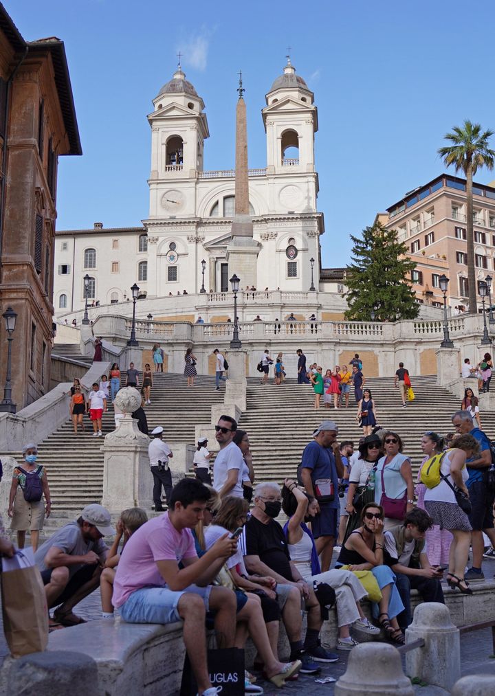 Η υπέροχη Piazza di Spagna (γνωστή και ως "ισπανικά σκαλιά" της Ρώμης) στις 15 Ιουλίου 2021. (Photo by Jin Mamengni/Xinhua via Getty Images)