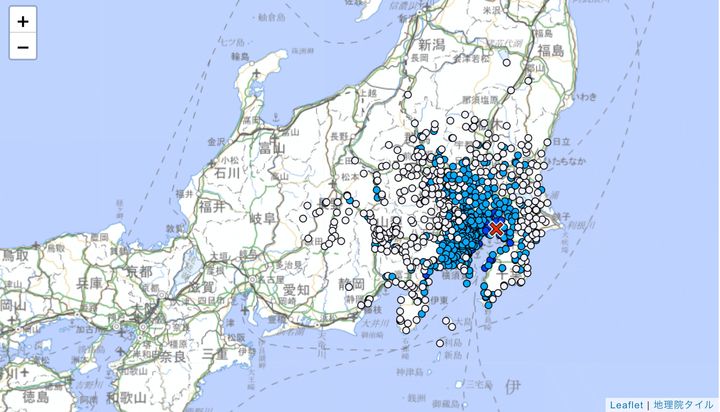 気象庁公式サイトの地震情報より