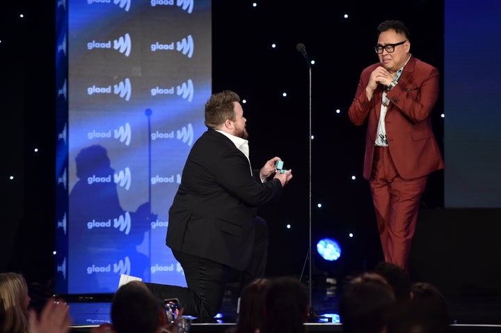 'Superstore' Actor Nico Santos And 'Survivor' Star Zeke Smith Are Engaged 2 Smith (left) proposes to Santos onstage on Saturday.