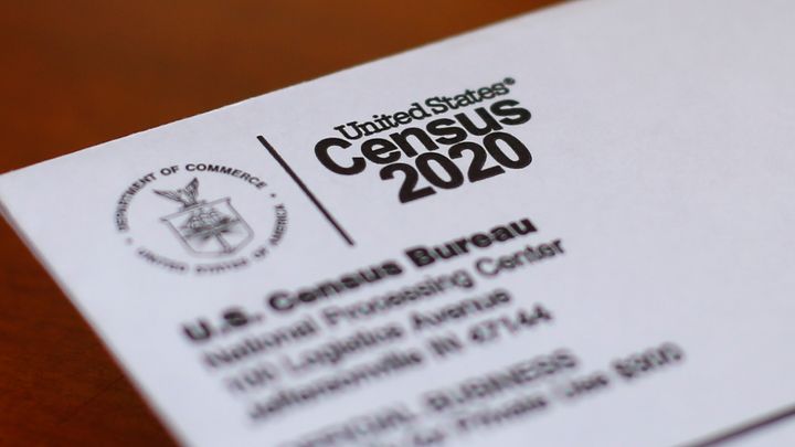 This photo shows an envelope containing a 2020 census letter mailed to a U.S. resident in Detroit on April 5, 2020.