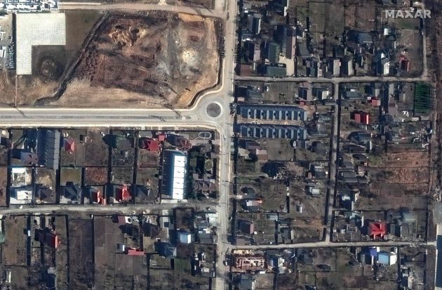 3月19日にブチャを撮影した衛星画像（マクサー・テクノロジーズ提供）