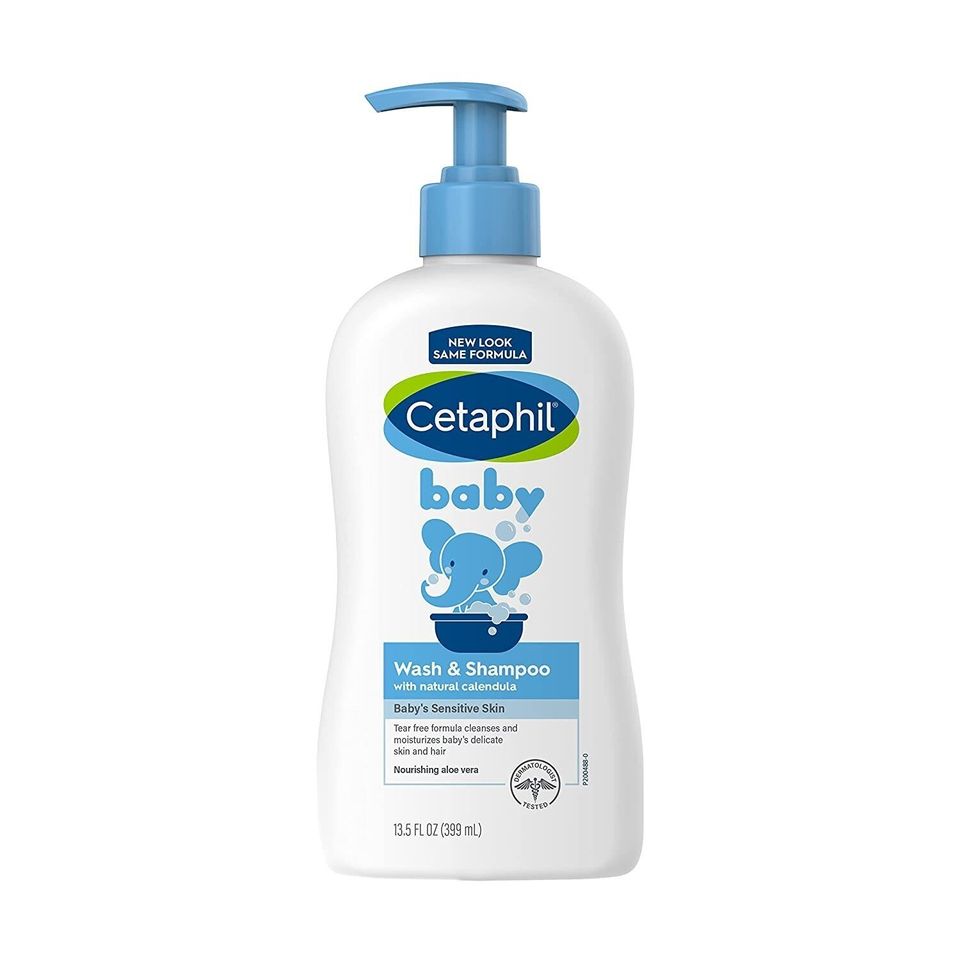 An ultra soothing Cetaphil Baby Wash & Shampoo with a mild Calendula scent