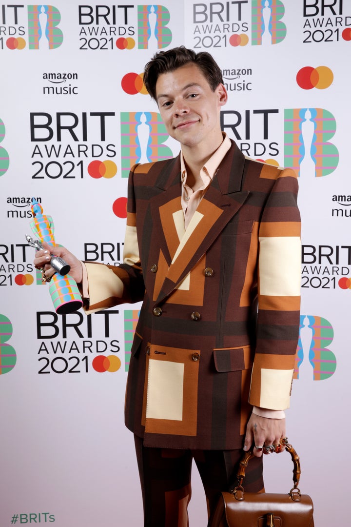 Harry backstage at last year's Brits