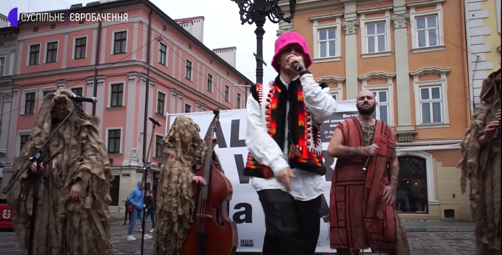 Kalush Orchestra durante su actuación en Leópolis (Ucrania).