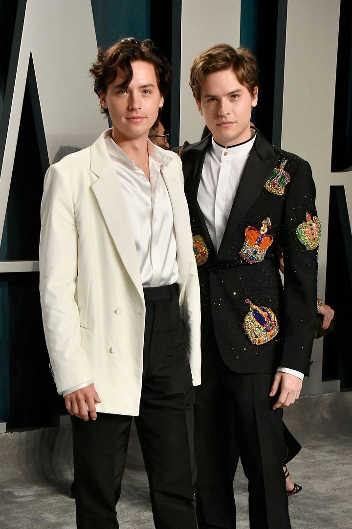 Cole Sprouse and Dylan Sprouse attend the 2020 Vanity Fair Oscar Party.