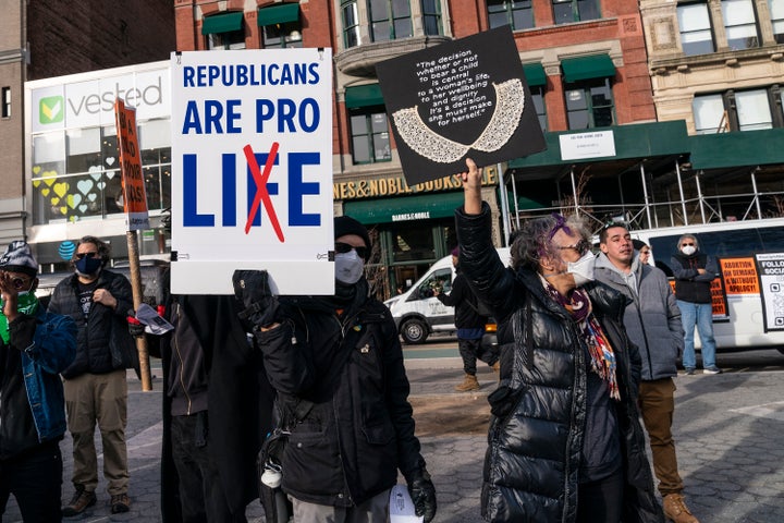 Manifestantes a favor del aborto en EEUU.