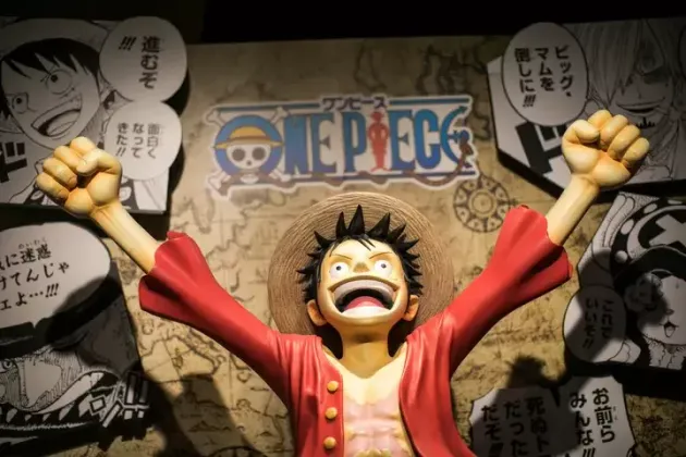 東京のジャンプショップでの「ONE PIECE」の展示（2019年11月撮影）