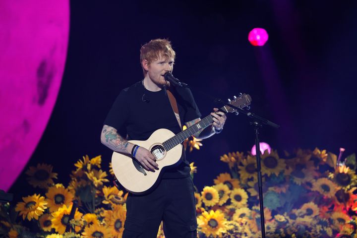 Ed Sheeran performing at the Concert For Ukraine last week.