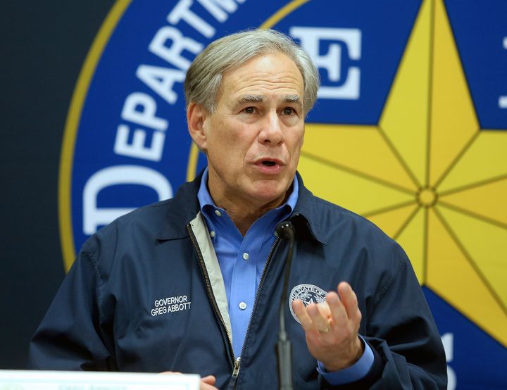 Texas Gov. Greg Abbott speaks during a news conference, March 10, 2022, in Weslaco, Texas.