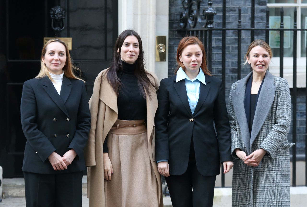 Four Ukrainian MPs arrive at Downing Street, central London for talks with Prime Minister Boris Johnson.
