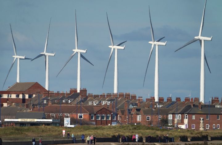 Teesside Wind Farm near the mouth of the River Tees off the North Yorkshire coast