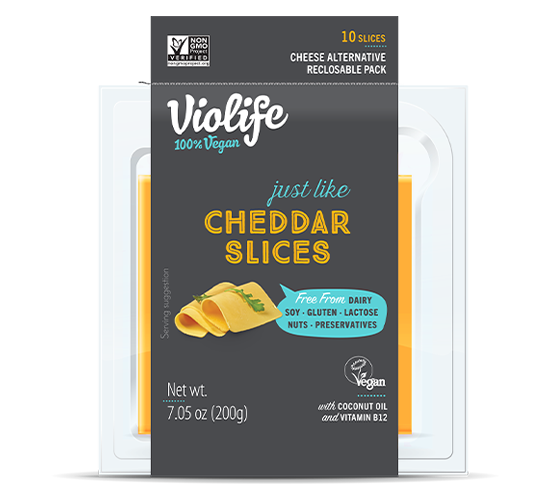 Dudani also recommended Violife's cheddar products.