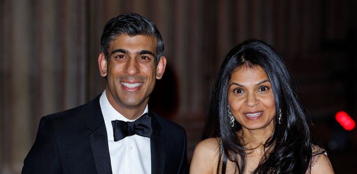 Rishi Sunak and his wife Akshata Murty, who is facing questions about her tax status