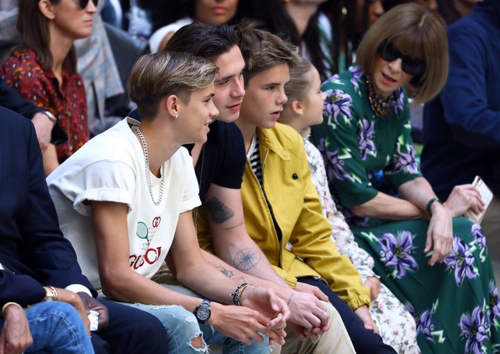 (L-R) Romeo Beckham, Brooklyn Beckham, Cruz Beckham, Harper Seven Beckham