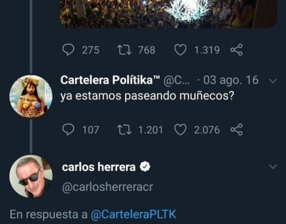 El tuit al que respondió Herrera.