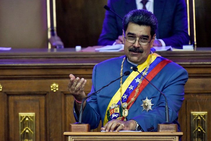 Maduro, en el Palacio Federal Legislativo de Caracas (Venezuela), el 12 de enero de 2021. 