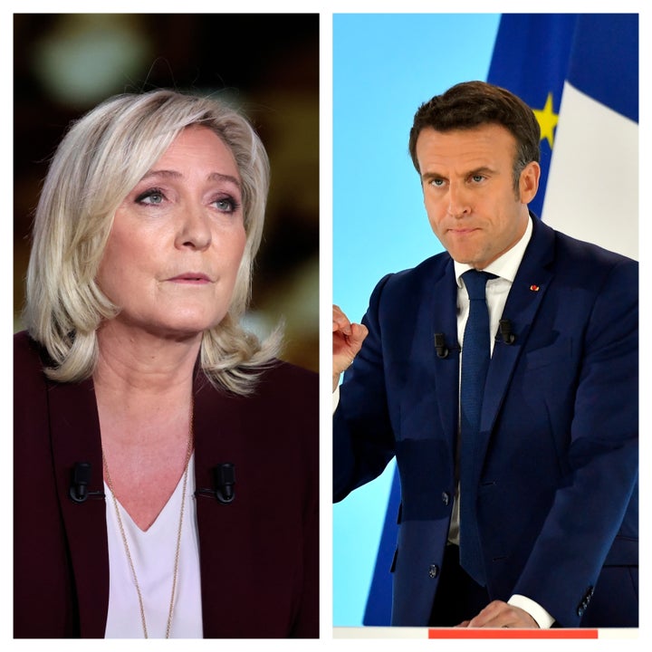 Marine Le Pen y Emmanuel Macron