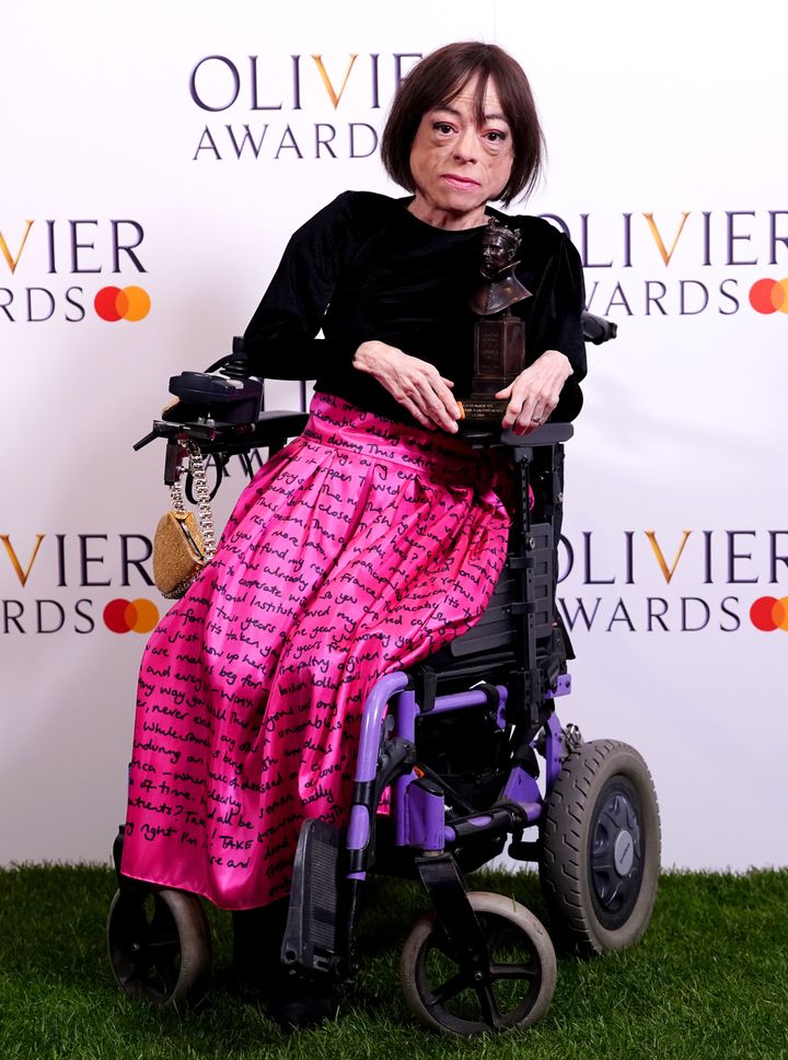 Liz Carr, who Best Actress in a Supporting Role at the Laurence Olivier Awards 2022.