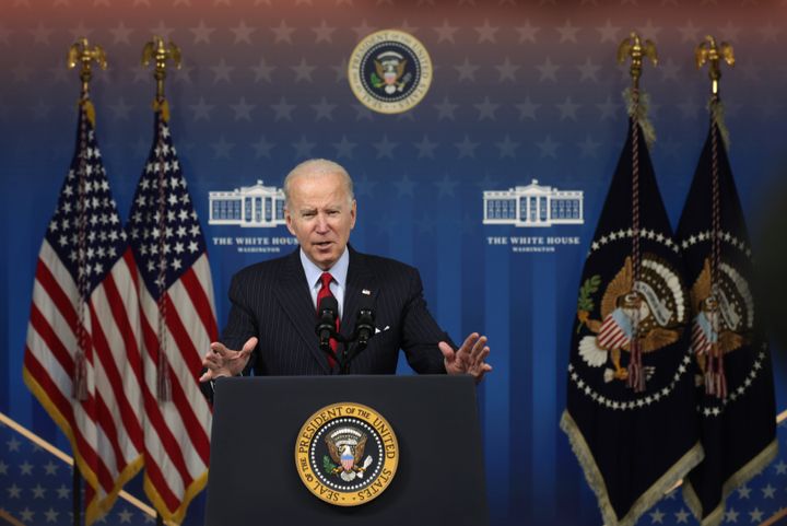 President Joe Biden speaks about the economy during an event at the Eisenhower Executive Office Building last fall. Biden plans to travel to Iowa on Tuesday to announce a new rule that will let gas stations sell more ethanol-blend gasoline in an effort to lower prices.