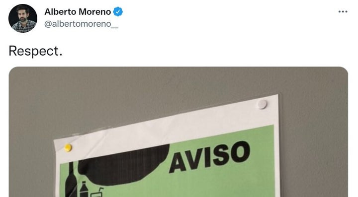 La publicación de Alberto Moreno.