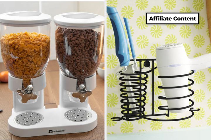 Cereal Dispenser & Hair Dryer Holder