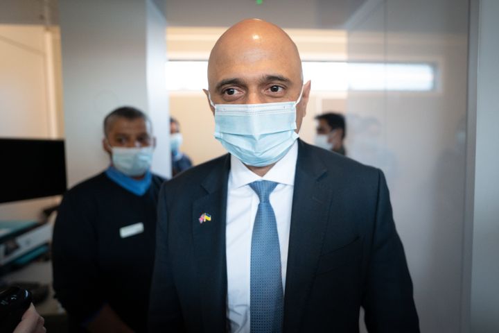 Health secretary Sajid Javid on a recent hospital visit.