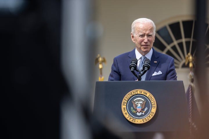 President Joe Biden speaks in the Rose Garden at the White House during an event on gun violence in Washington, D.C. on April 11, 2022.