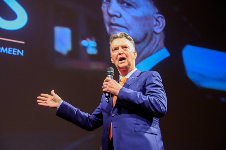 AMSTERDAM, NETHERLANDS - APRIL 11: Louis van Gaal during the premiere of "LOUIS" at Tuschinski Movie Theatre on April 11, 2022 in Amsterdam, Netherlands. (Photo by Broer van den Boom/BSR Agency/Getty Images)