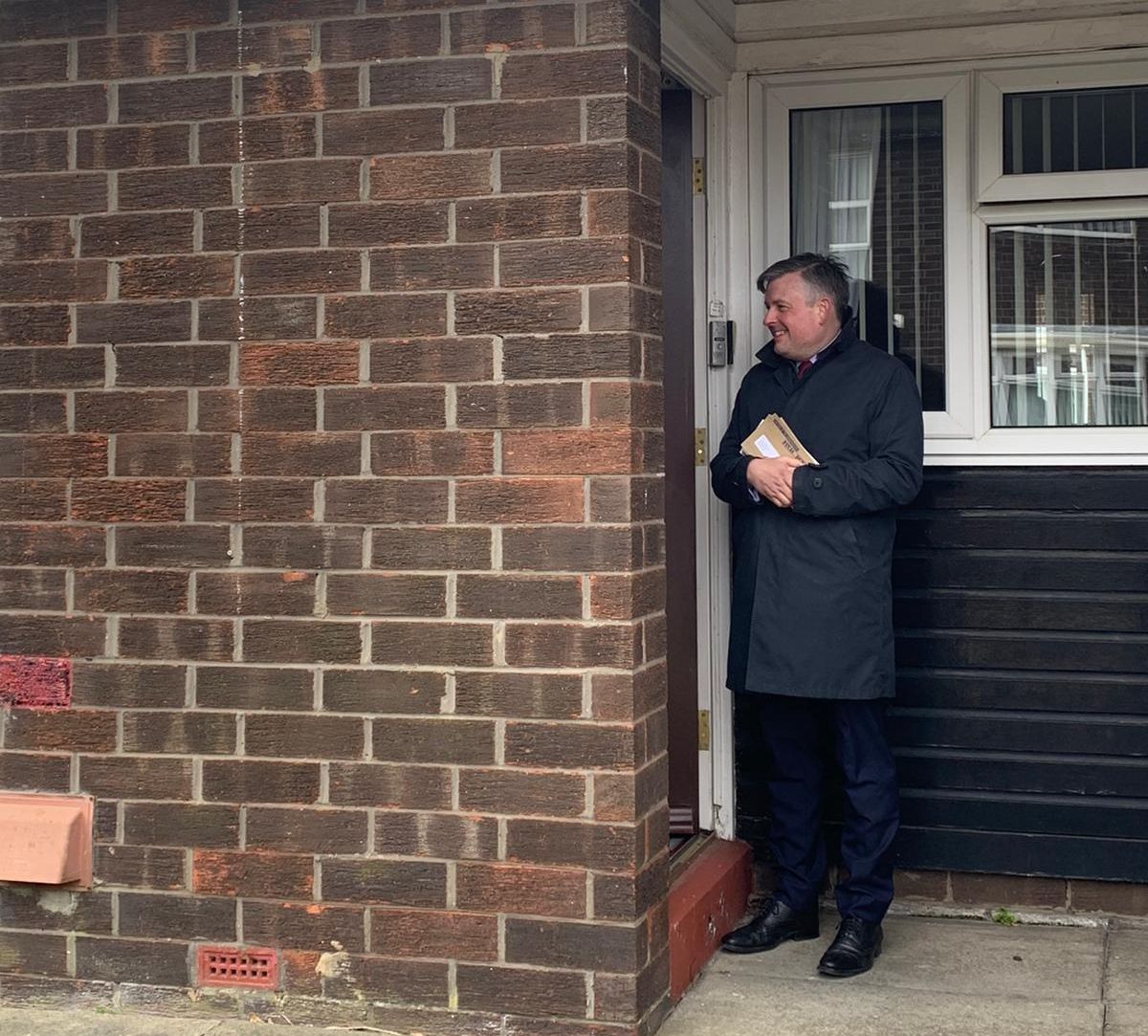 Ashworth meets voters in Sunderland during a visit to the city as part of Labour's local election campaign.