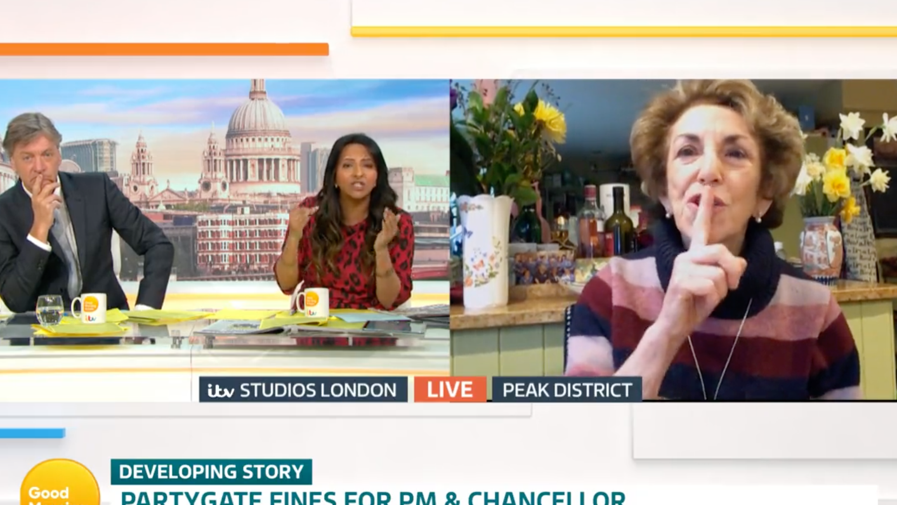 Edwina Currie Rudely Shushes Ranvir Singh During Heated Good Morning Britain Partygate Debate - Vimarsana News