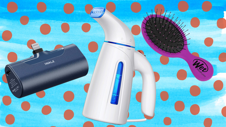 A portable phone bank,portable steamer and mini wet brush.