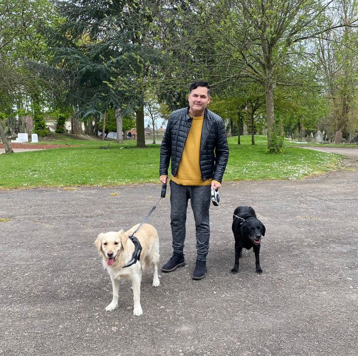 Marco with his dogs Albie and Sam