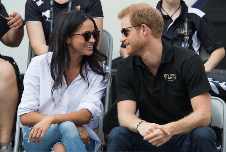 Meghan Markle and Prince Harry appear together on Day 3 of the Invictus Games Toronto 2017 on Sept. 25, 2017, in Toronto.