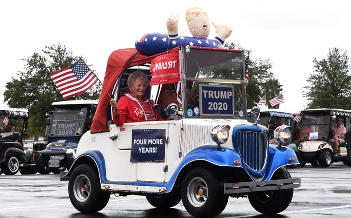 Donald Trump supporters at The Villages turn out for a golf cart parade for the now-former president the day after he lost the 2020 presidential election.
