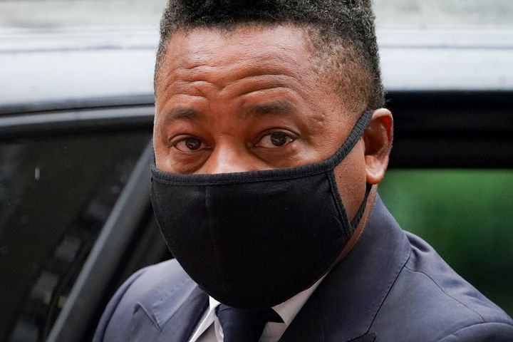 Cuba Gooding Jr. arrives to court for a hearing in his sexual misconduct case, Thursday, Aug. 13, 2020, in New York. A judge ordered the courtroom outfitted with Plexiglas and other measures to prevent the spread of the coronavirus, which has delayed the trial indefinitely.