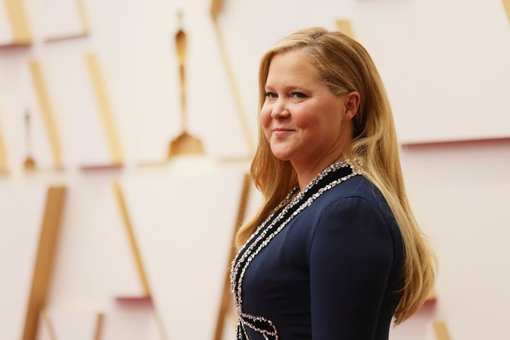Amy Schumer walks the red carpet prior to co-hosting the 94th annual Academy Awards on March 27, 2022, in Hollywood.