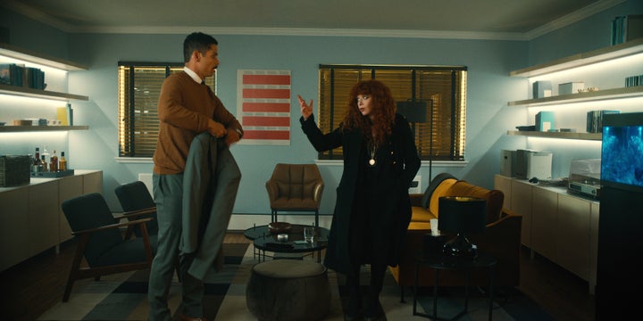 (Left to right) Charlie Barnett as Alan Zaveri, Natasha Lyonne as Nadia Vulvokov in "Russian Doll."