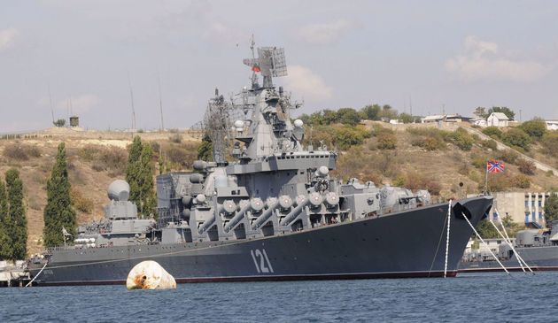 ロシア海軍のミサイル巡洋艦「モスクワ」（2008年11月撮影）
