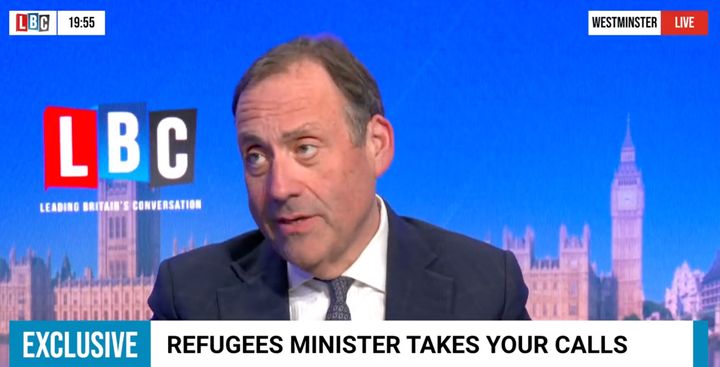 Richard Harrington speaking to LBC about the plan to send asylum seekers to Rwanda eight days ago