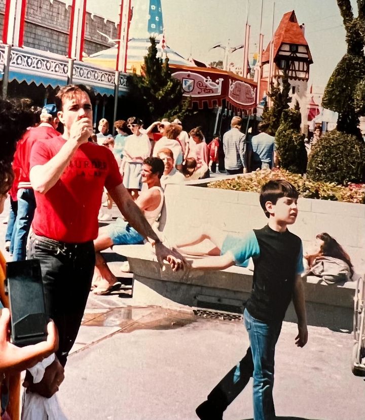 The author at Disney World with his uncle Ward, who died of AIDS in 1990.