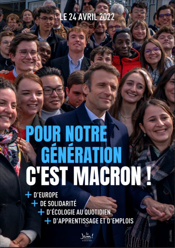 Affiche Jeunes avec Macron