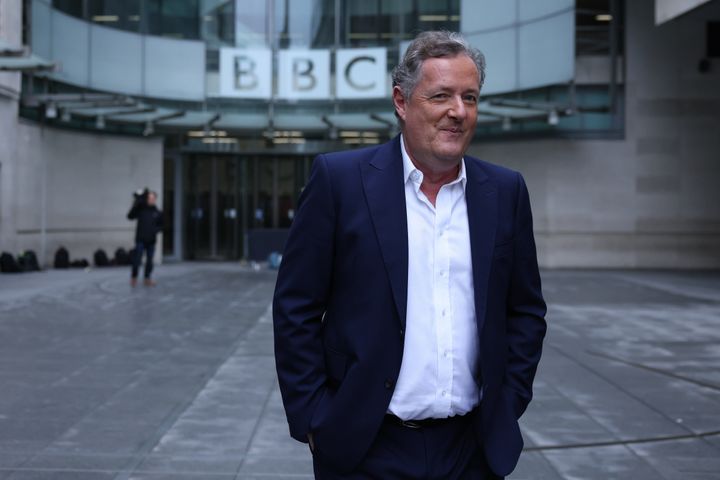 Piers Morgan pictured outside Broadcasting House